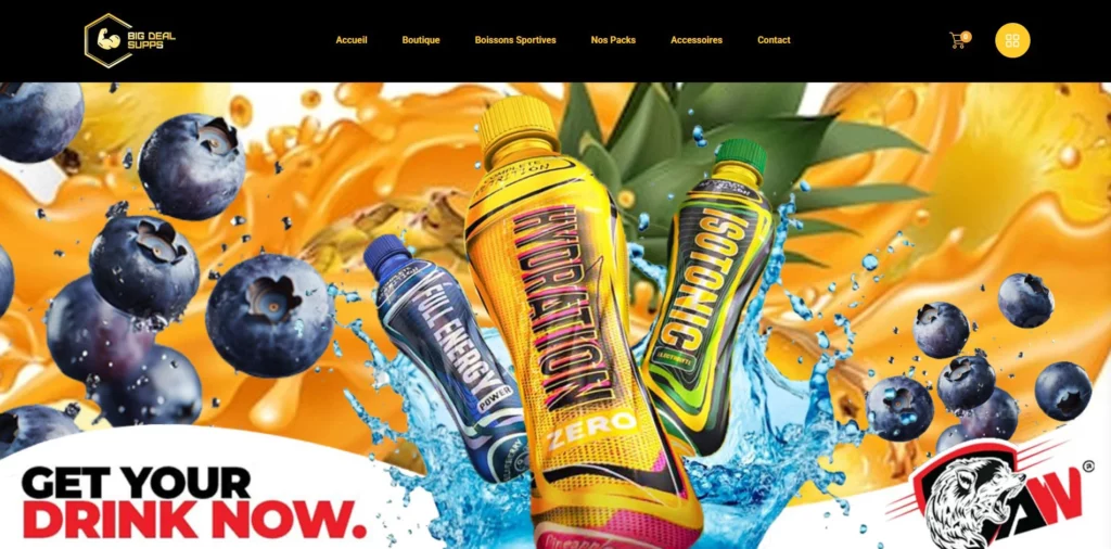 A screenshot of Big Deal Supps Website