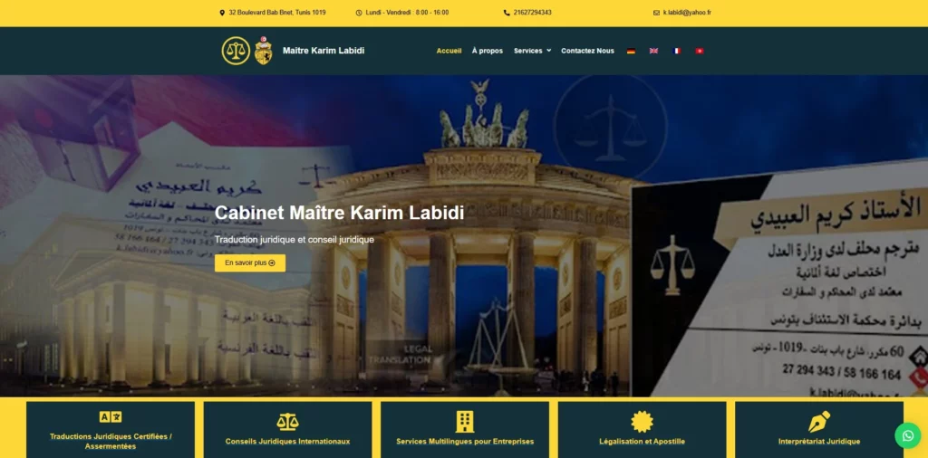 A screenshot of Karim Labidi website