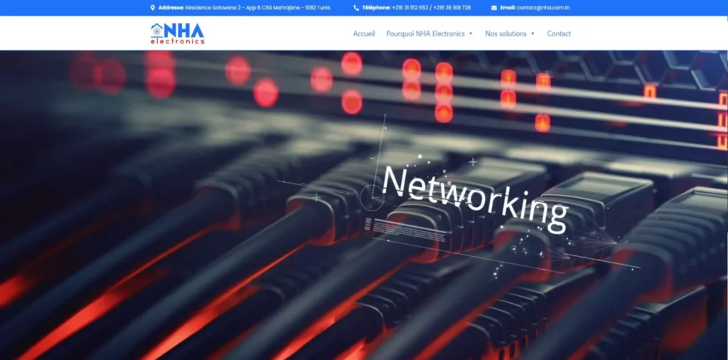 A screenshot of NHA Electronics website